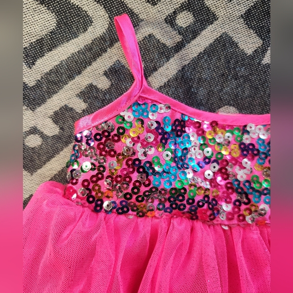Build A Bear Build-A-Bear BABW Pink Dress Multi Color Sequins Bodice Tulle Skirt - Picture 3 of 11